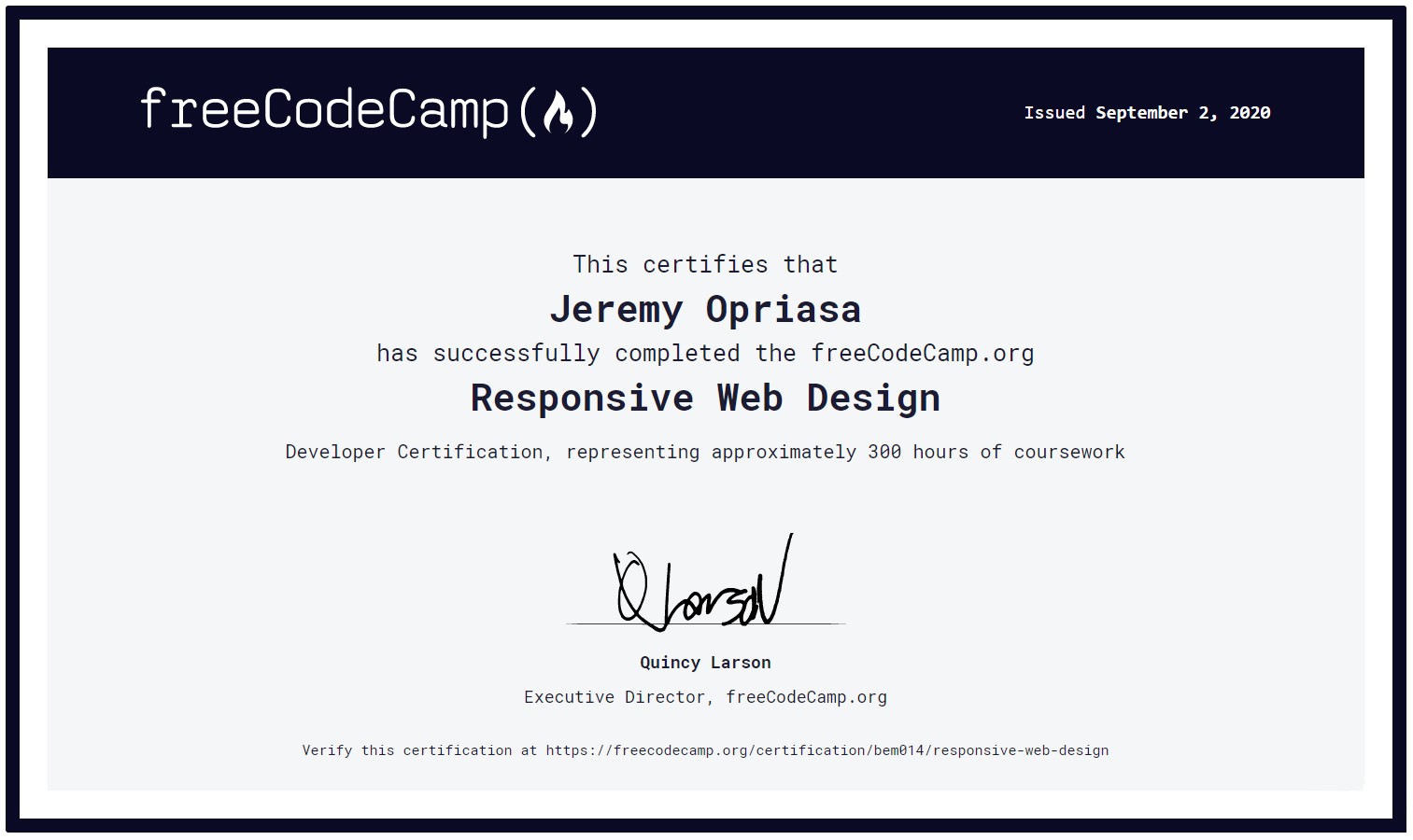 Responsive Web Design certificate